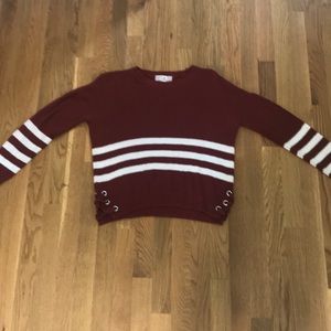maroon/red stripped sweater